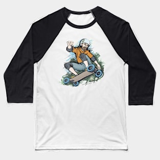 Man riding mountainboard Baseball T-Shirt